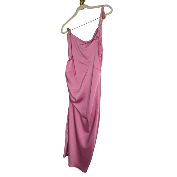 Lovers and Friends Amina Midi Dress Satin One Shoulder Side Slit Formalwear S - Picture 8 of 14